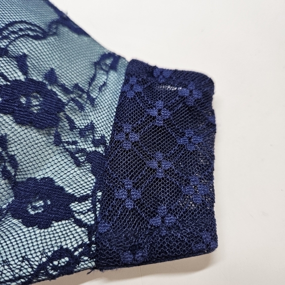 Victoria's Secret Blue Lace Overlay No Wire Molded Cup Convertible Bra 32B - Picture 4 of 4